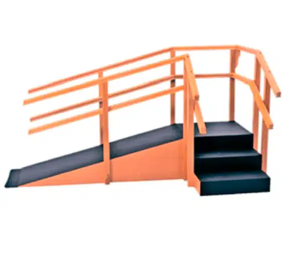 Escalera con rampa para rehabilitación